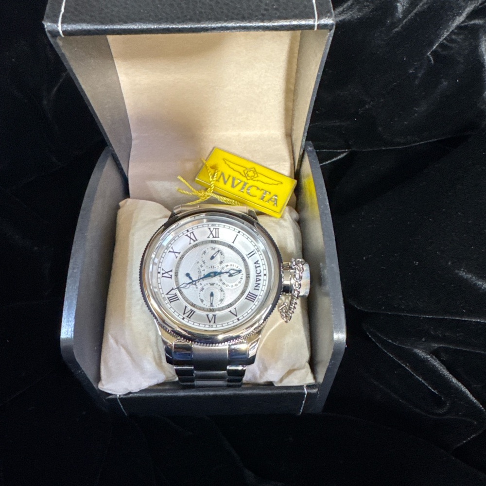 Invicta Men's Silver Watch with White Dial